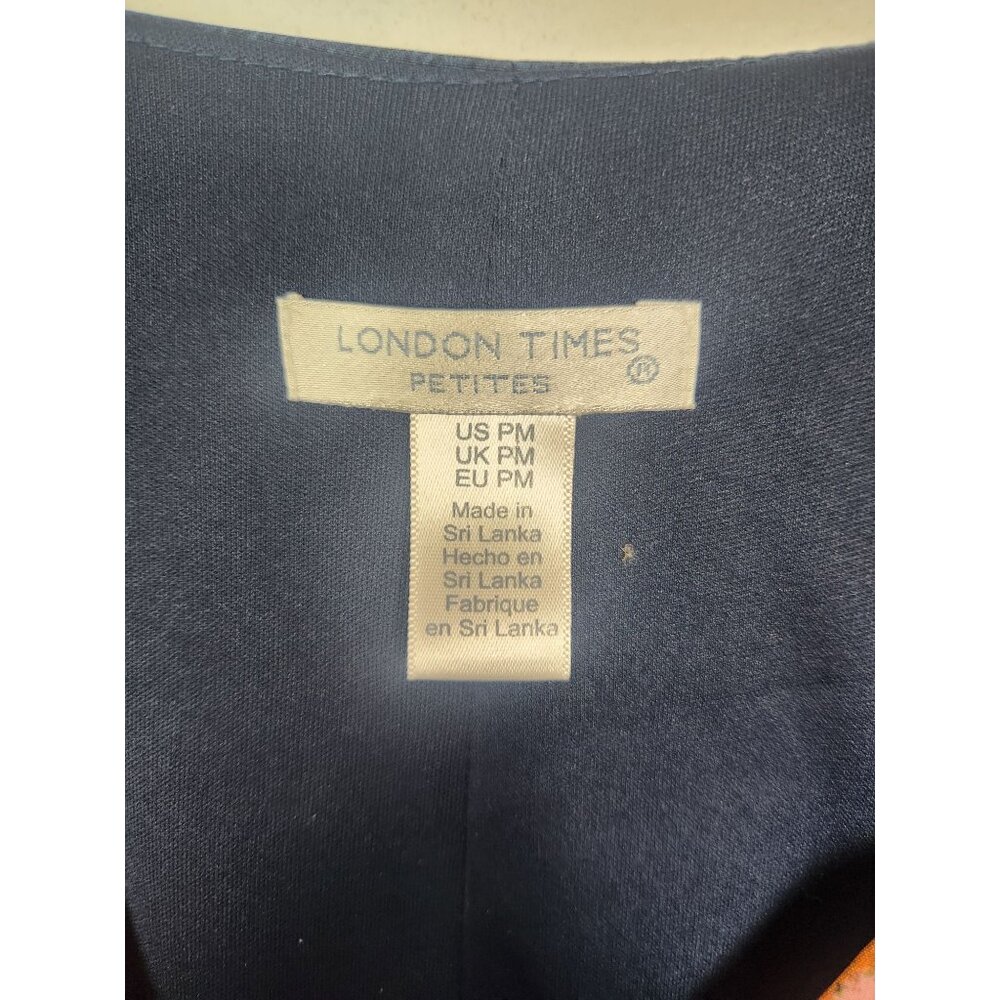 London Times Petites Women's Sz. PM Long Sleeve Floral Emprinted Dress NWT - Picture 2 of 7